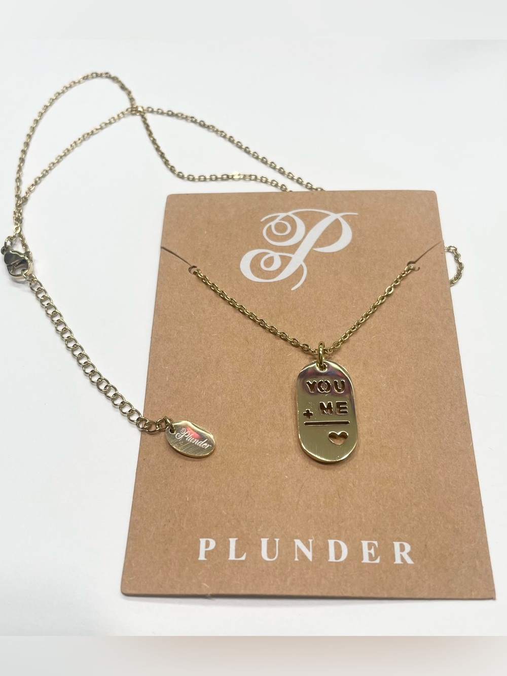 +++Plunder Gold 'You + Me' Pendant Necklace+++